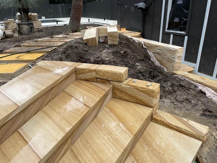 Terraced sandstone build