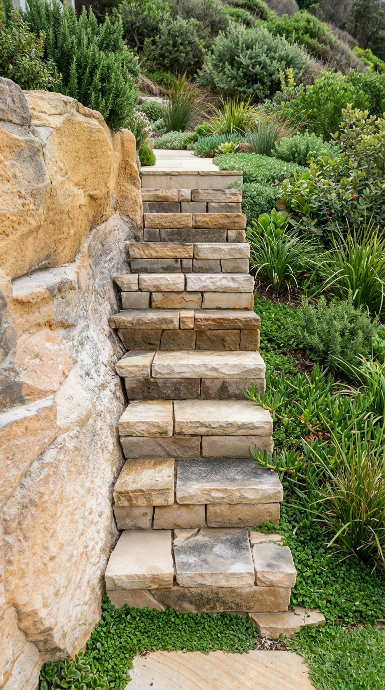 Sandstone cliff steps — Palm Beach