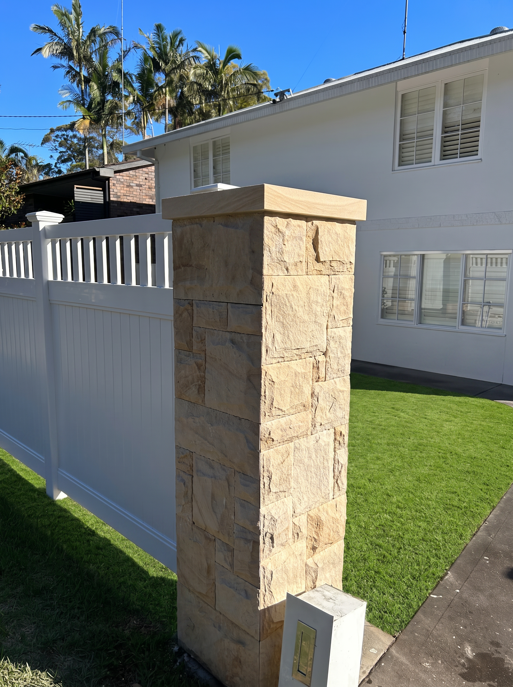 Sandstone entry pillar